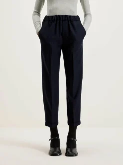 NICHOLSON & NICHOLSON Sand Boyfriend Broek Van Wol