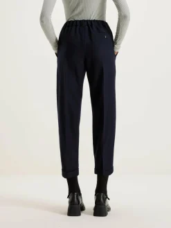 NICHOLSON & NICHOLSON Sand Boyfriend Broek Van Wol